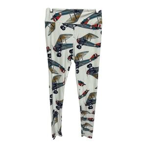 Lularoe Hard to Find OS Vintage Plane Leggings One Size Pilot Flight Unicorn